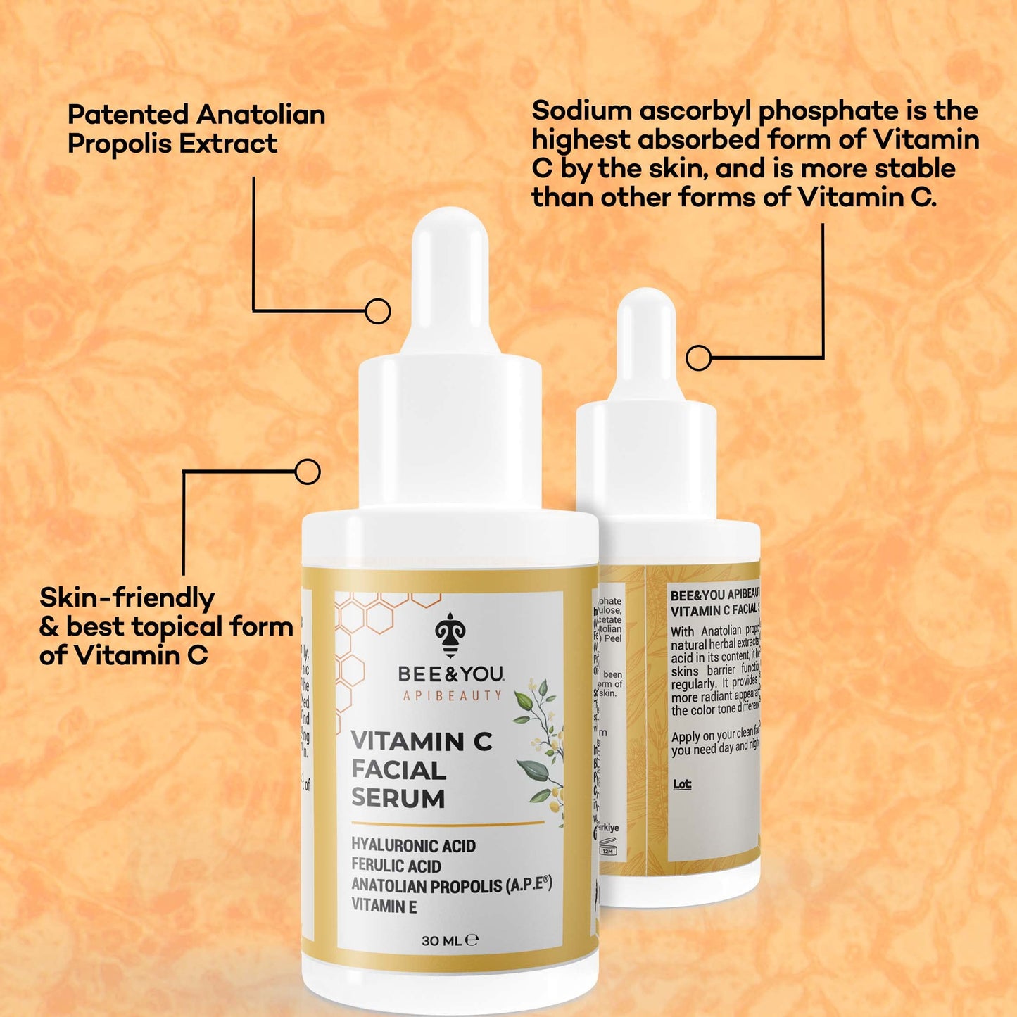 Bee and You Vitamin C Face Serum | Moisturizing Anti Aging, Reduce the Appearance of Dark Spots, Glow Up Skin Brightener with Propolis, Vitamin E Beauty & Personal Care BEE & YOU