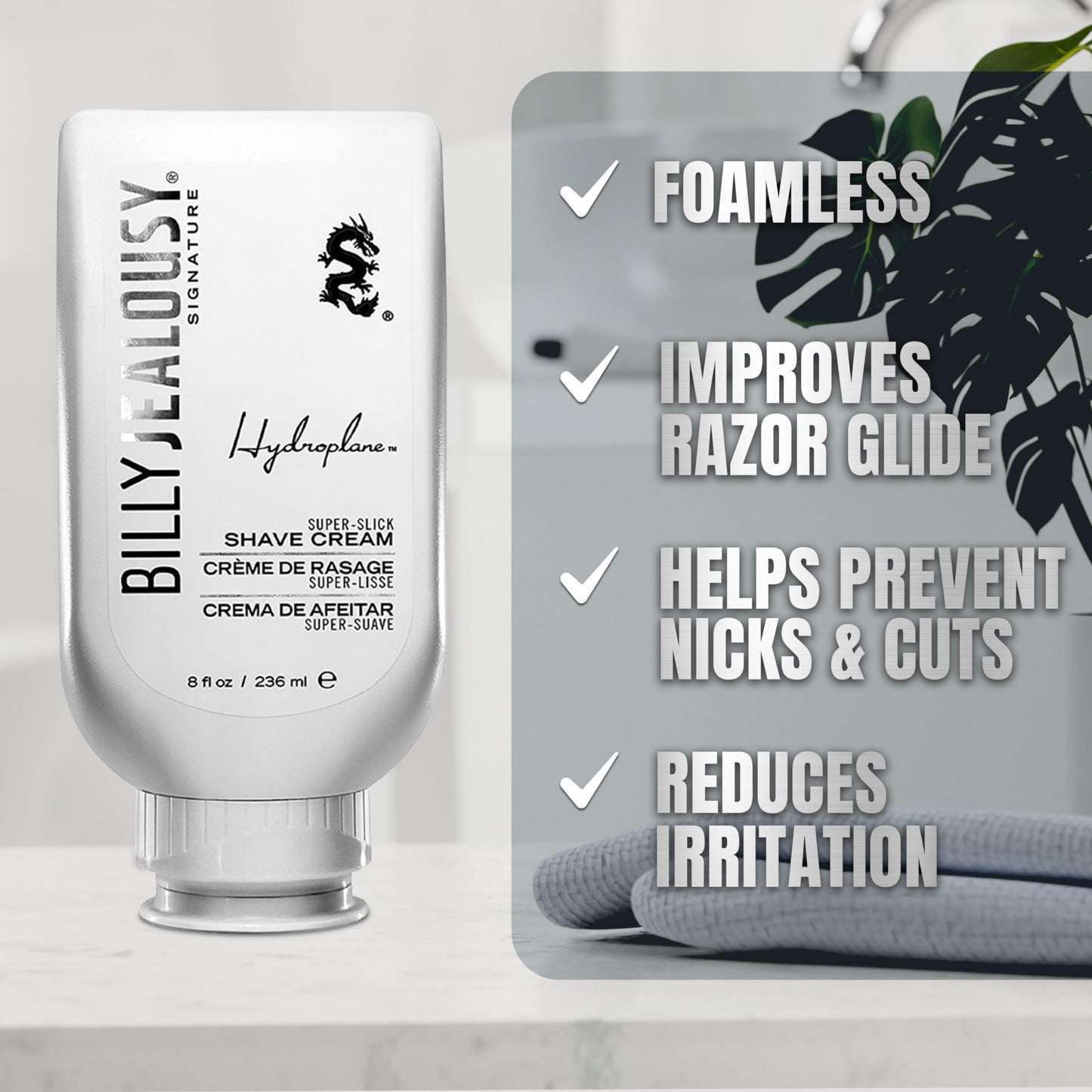 Billy Jealousy Hydroplane Super Slick Shave Cream, 8 Fl Oz (Pack of 1) Beauty & Personal Care Billy Jealousy