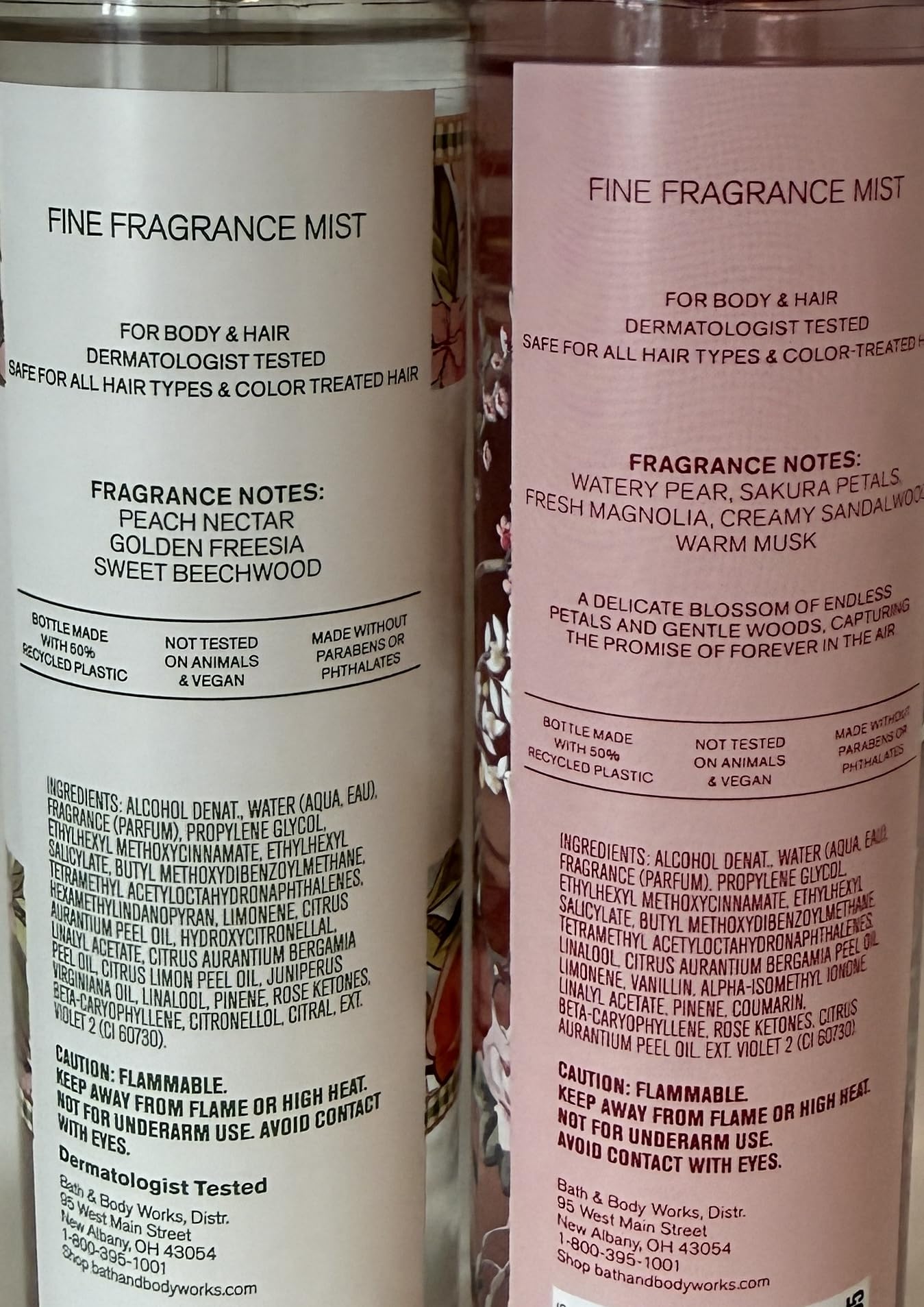 Bath & Body Works Peach Blossom & Nectar + Forever Cherry Blossom Fine Fragrance Mist 2-Pack - Fresh Floral Fruity Beauty & Personal Care Bath & Body Works