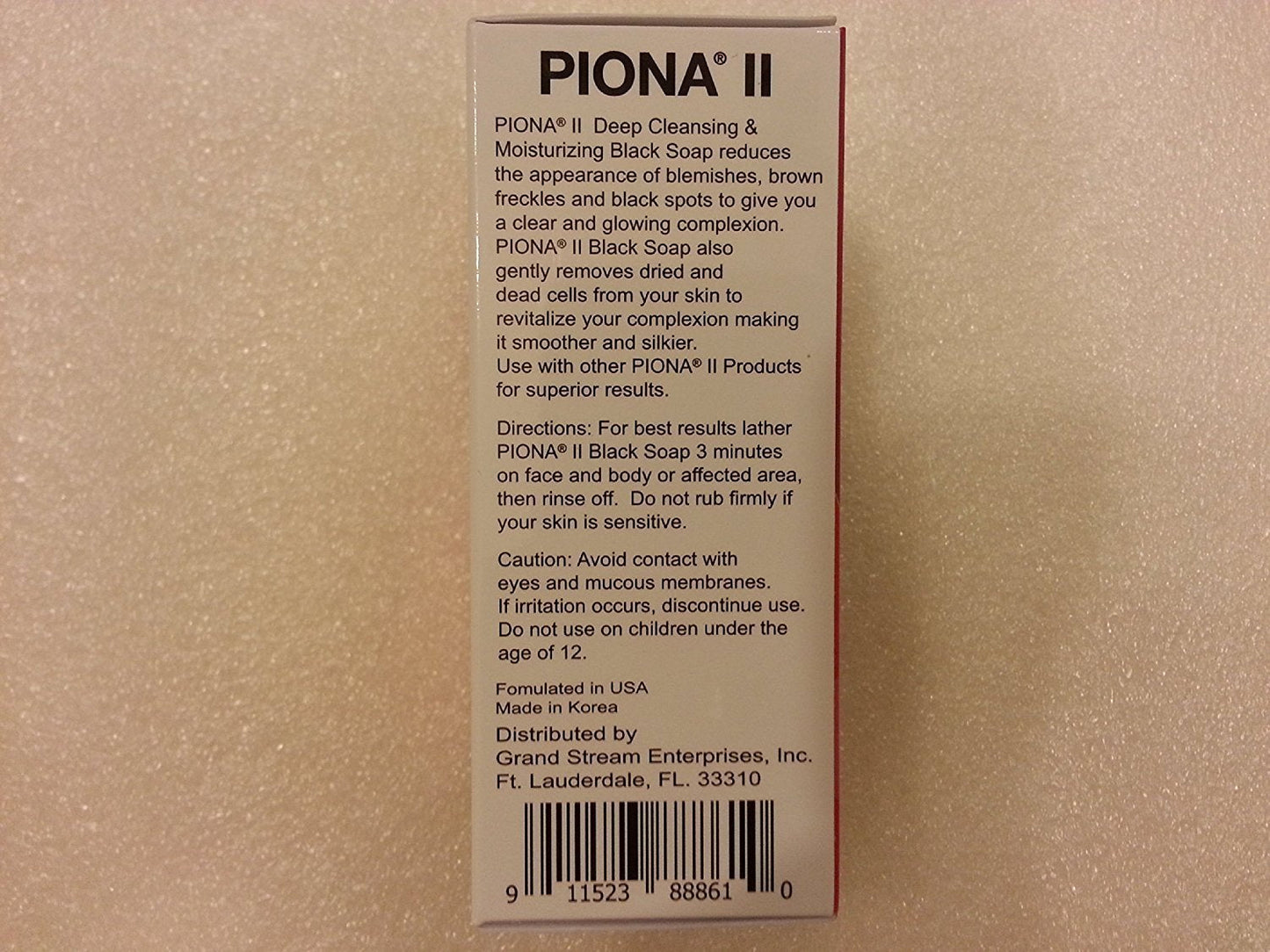 Piona II Deep Cleansing and Moisturizing Black Soap 6.35 Ounce - Enriched with Charcoal Powder - Clears Complexion and Leaves Skin Glowing Beauty & Personal Care Piona