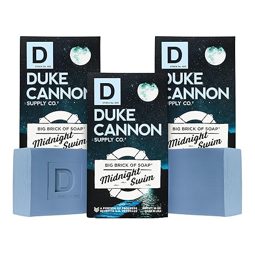 Duke Cannon Supply Co. Big Brick of Soap for Men - Midnight Swim Fresh Water Scent, Extra Large 10 oz Bars, 3-Pack Beauty & Personal Care Duke Cannon Supply Co.