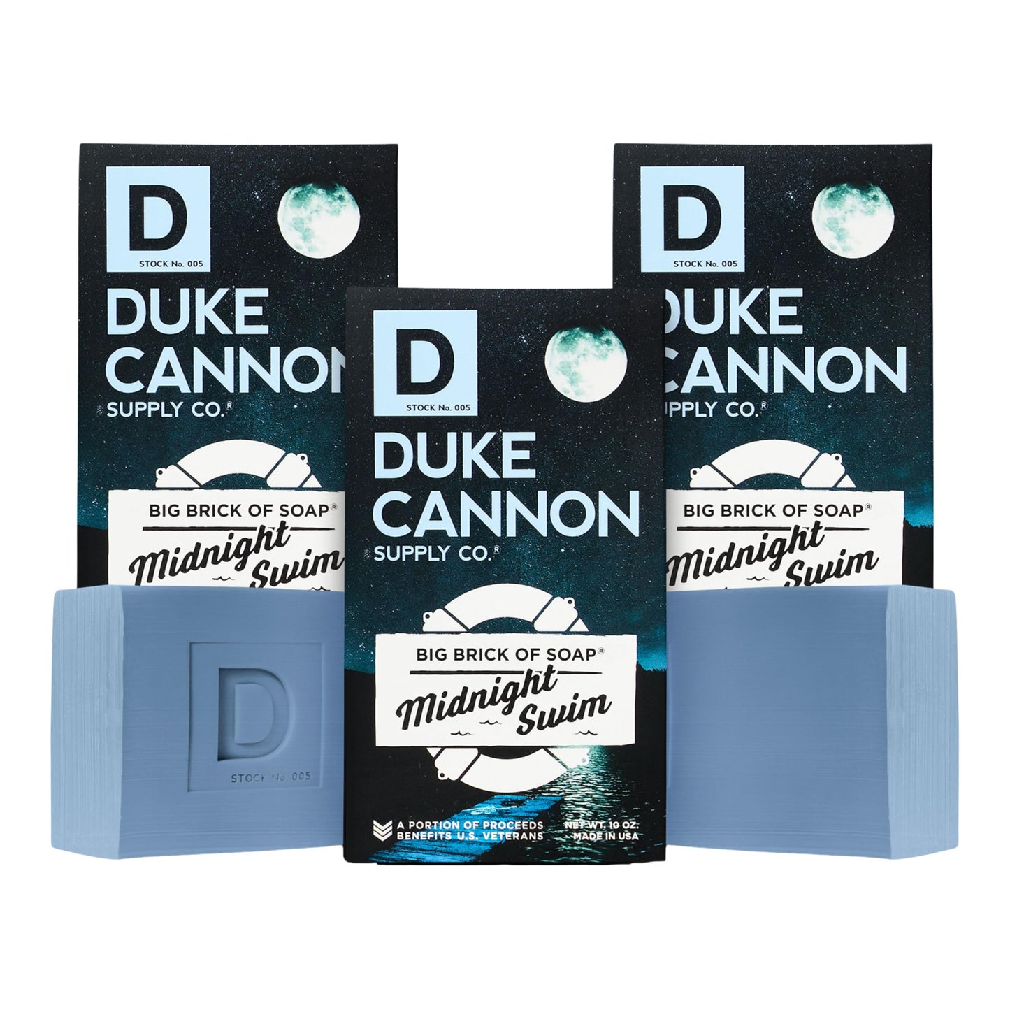 Duke Cannon Supply Co. Big Brick of Soap for Men - Midnight Swim Fresh Water Scent, Extra Large 10 oz Bars, 3-Pack Beauty & Personal Care Duke Cannon Supply Co.