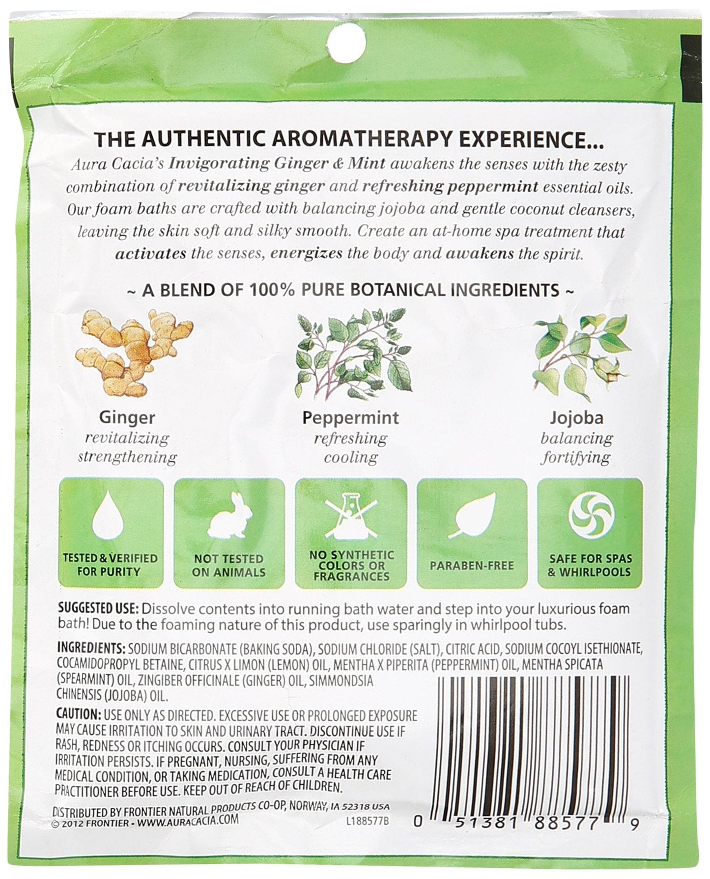 Aura Cacia Aromatherapy Foam Bath, Invigorating Ginger and Mint, 2.5 ounce packet (Pack of 3) Beauty and Personal Care Aura Cacia