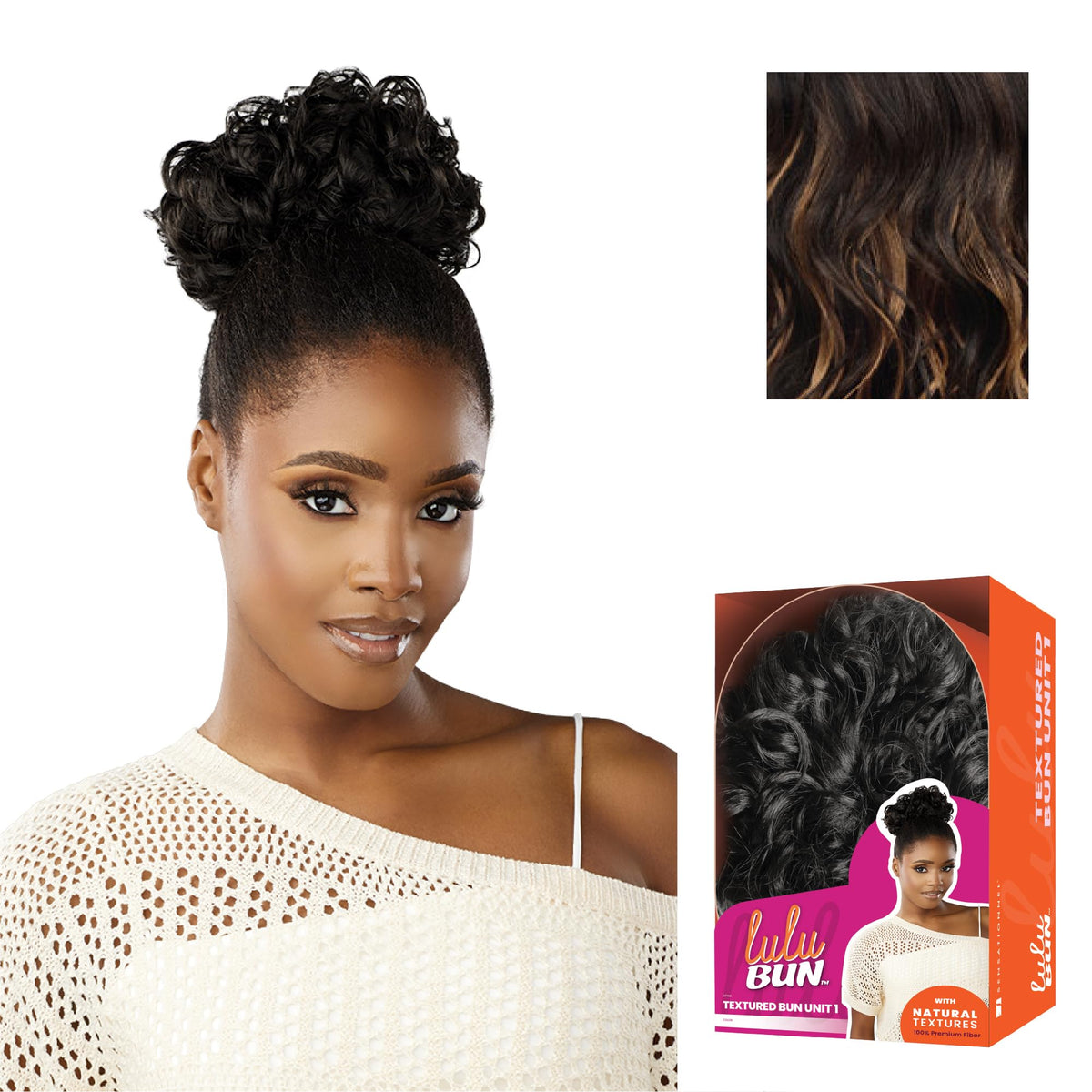 Sensationnel Lulu Bun Hair Extensions-Textured Bun Unit 1,F1B/27