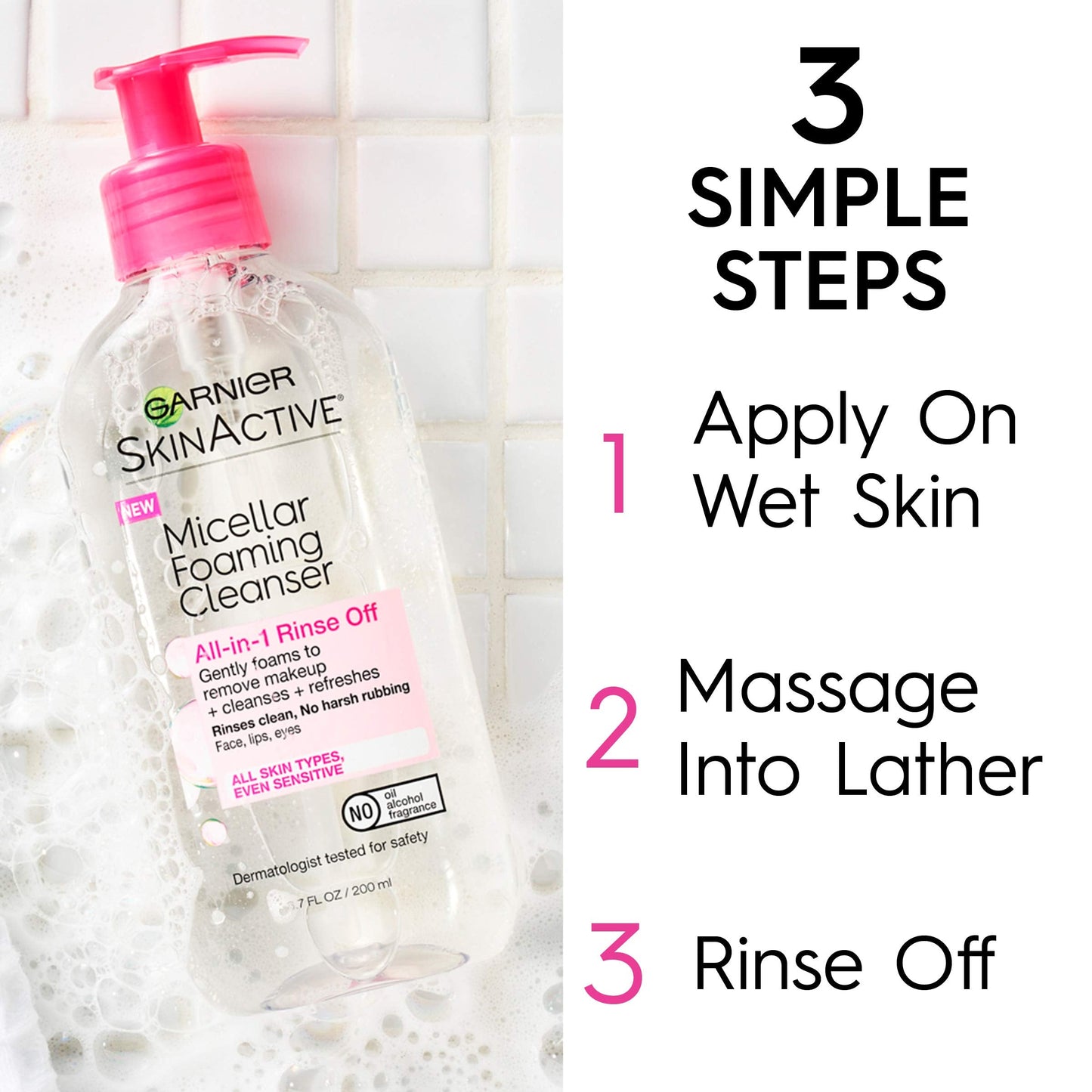 Garnier SkinActive Micellar Foaming Face Wash, 6.7 Fluid Ounce (Pack of 2) Beauty & Personal Care Garnier