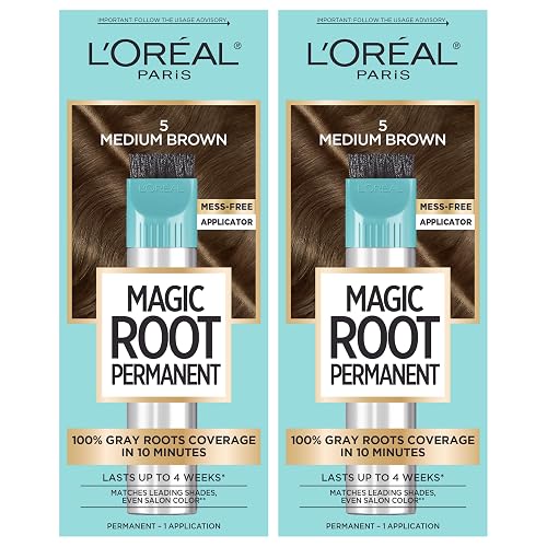 L'Oreal Paris Magic Root Permanent Hair Color Kit, 100% Gray Hair Coverage In Just 10 Minutes, Precision Brush Applicator for Seamless Application, 5 Beauty & Personal Care L'Oreal Paris