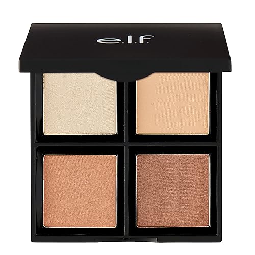 e.l.f. Contour Palette, 4 Shades, Customizable, Easy to Apply, Sculpts, Shades, Brightens, Light/Medium, Infused with Vitamin E, All-Day Wear, 0.56 Oz Beauty & Personal Care e.l.f.