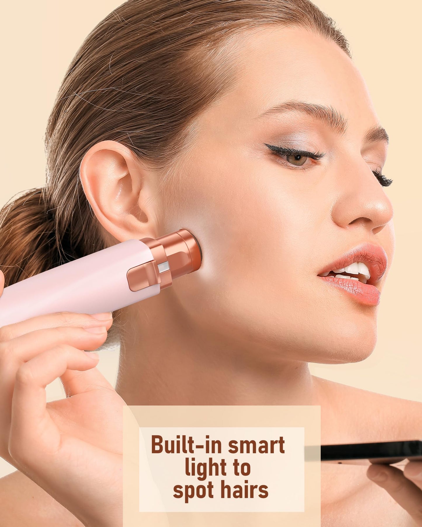 Eyebrow Trimmer Facial Hair Removal for Women: 2 in 1 Rechargeable Facial Hair Remover & Eyebrow Razor, Electric Painless Face Shaver for Women Beauty and Personal Care IFANZETECH