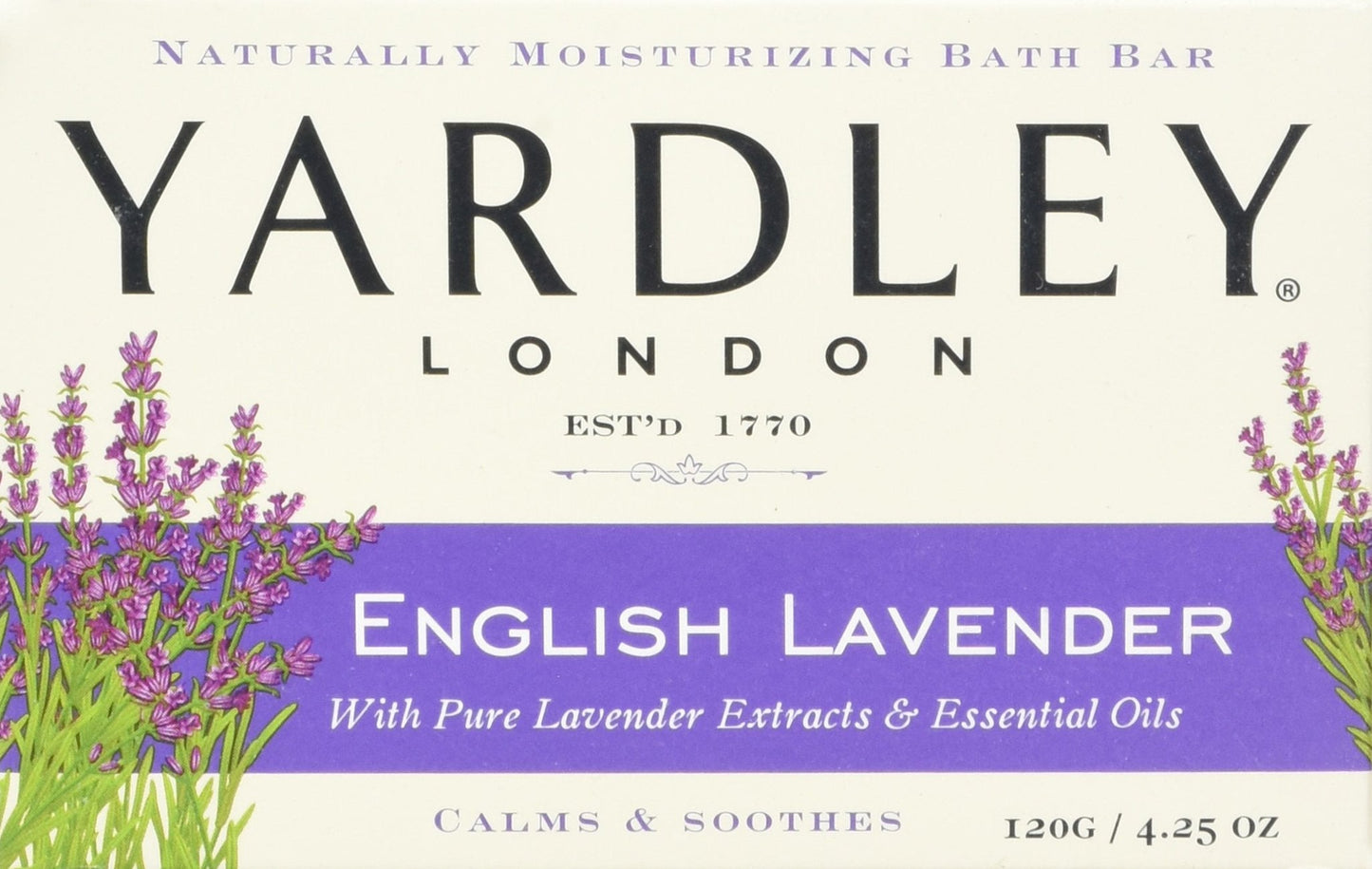 Yardley London English Lavender with Essential Oils Soap Bar, 4.25 oz Bar (Pack of 8) Beauty & Personal Care Yardley