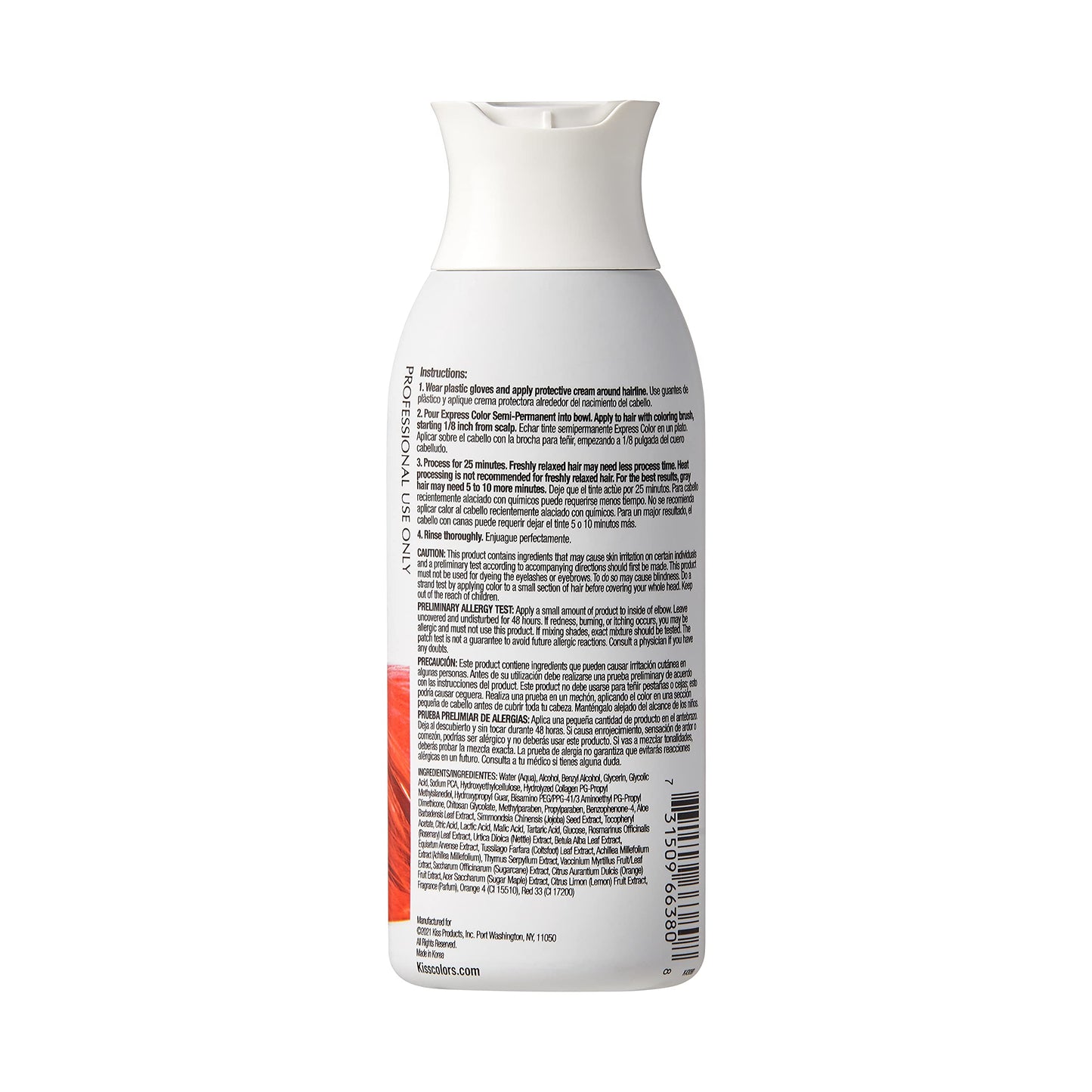 Kiss Express Semi-Permanent Hair Color 100mL (3.5 US fl.oz) (2 PACK, Orange Marmalade) Beauty & Personal Care KISS