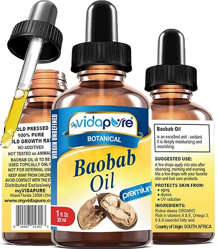 MYVIDAPURE 100% Pure BAOBAB OIL WILD GROWTH RAW for Skin, Hair, Lip and Nail Care. (1 Fl Oz) Beauty & Personal Care MYVIDAPURE