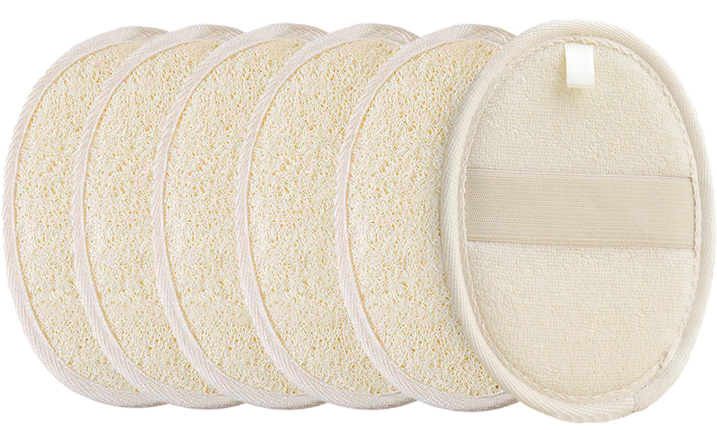 [Pack of 6] Loofah Sponge Pads Natural Organic Bath Luffa Sponges Pads Natural Bath Shower Loofah Body Scrubber Sponges for Exfoliating Your Skin Beauty & Personal Care METLUCK