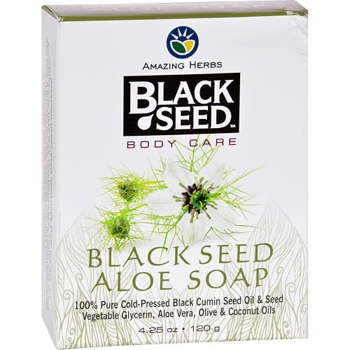 Black Seed Bar Soap, Aloe, 4.25 Ounce Beauty & Personal Care Amazing Herbs
