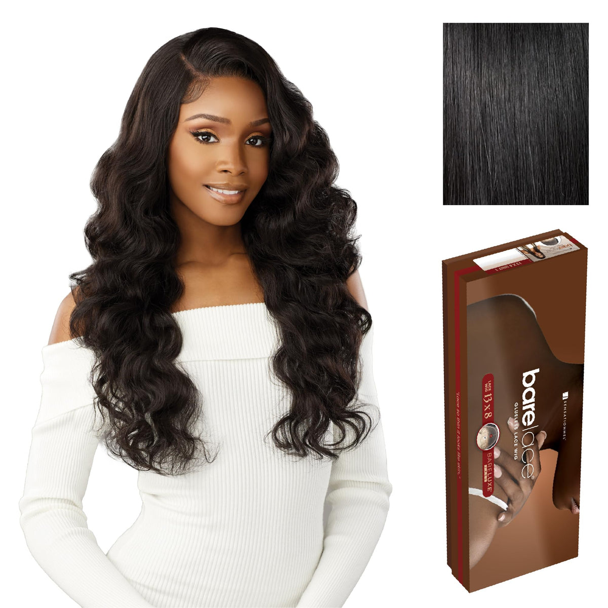 Sensationnel Barelace 13x8 LaceWig-Unit 2, 1 JETBLACK