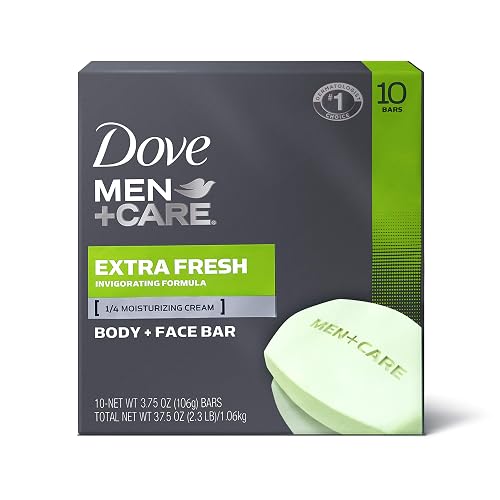 Dove Men+Care 3 in 1 Bar To Clean and Hydrate Skin Extra Fresh More Moisturizing Than Bar Soap 3.75 oz 10 Bars Beauty & Personal Care Dove