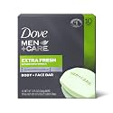 Dove Men+Care 3 in 1 Bar To Clean and Hydrate Skin Extra Fresh More Moisturizing Than Bar Soap 3.75 oz 10 Bars Beauty & Personal Care Dove