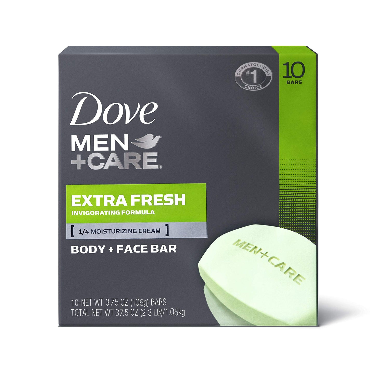Dove Men+Care 3 in 1 Bar To Clean and Hydrate Skin Extra Fresh More Moisturizing Than Bar Soap 3.75 oz 10 Bars Beauty & Personal Care Dove