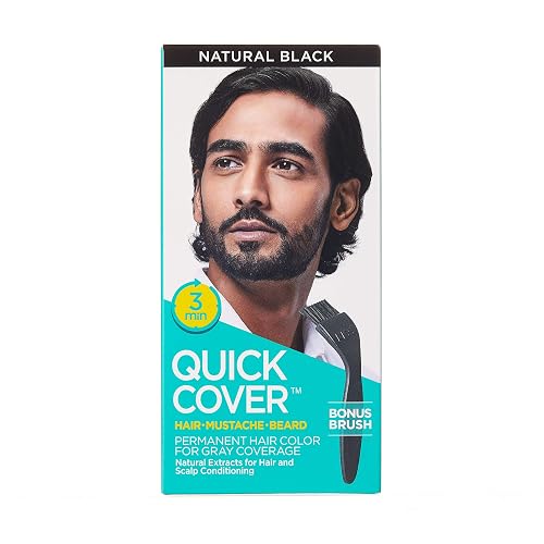 KISS Quick Cover for Men Permanent Hair Color Mustache Beard QMC (Natural Black) Beauty & Personal Care KISS
