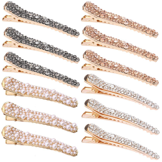 12 Pcs Rhinestone Alligator Hair Clips Fancy Crystal Duckbill Hair Clips for Women Girls Hair Styling Tools Accessories Beauty & Personal Care LoveBB