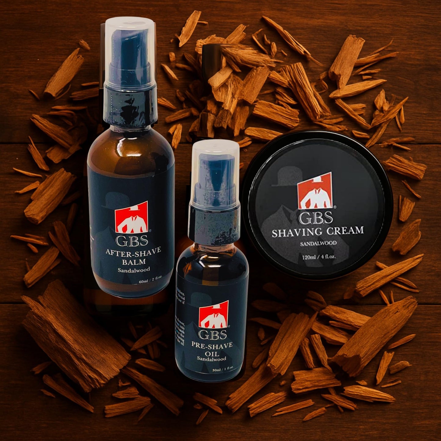 GENTS Complete Shaving Kit Gift Set for Men - Safety Razor with Sandalwood Shave Cream, Aftershave Balm, Pre-Shave Oil & Brush - Chriistmas Gift Beauty and Personal Care G.B.S