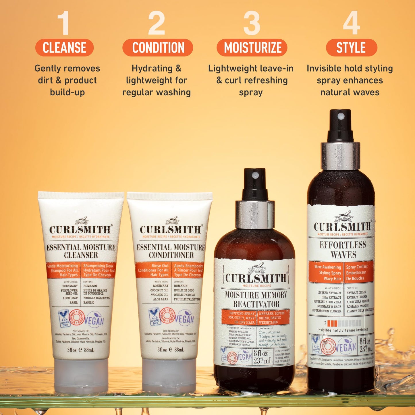 Curlsmith - Wavy Wash Day Discovery Kit | Complete Wash Day Kit, Perfect for People with Type 2 Curls | Cleanse, Control Frizz, Nourish & Hydrate Hair Beauty & Personal Care CURLSMITH