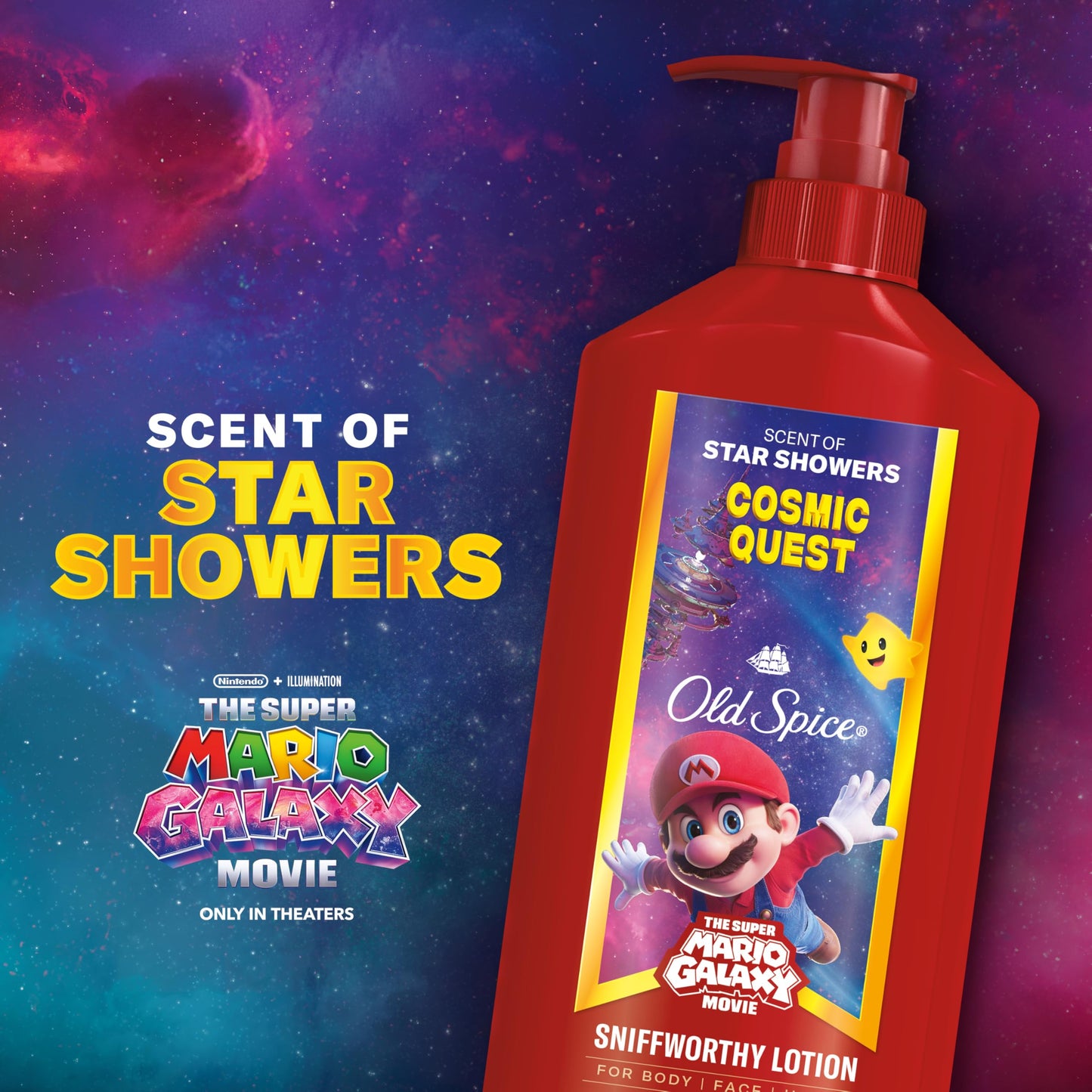 Old Spice Hand and Body Lotion for All Skin Types, x The Super Mario Galaxy Movie, 24/7 Lightweight Moisturization, Smell Super with Cosmic Quest Beauty & Personal Care Old Spice