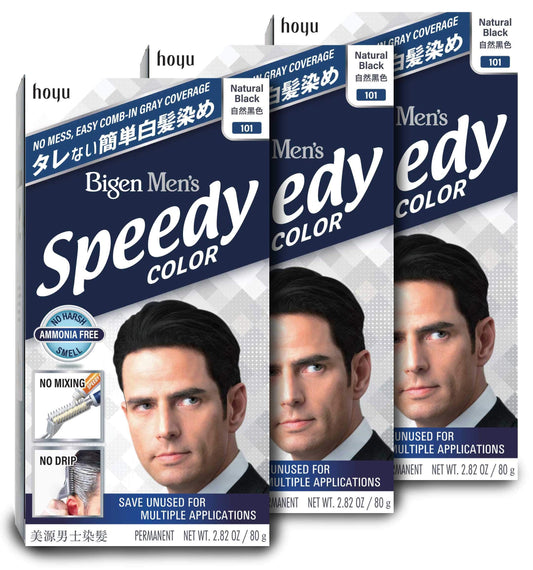 101 Natural Black Bigen Men's Speedy - 3 Pack Beauty & Personal Care Bigen