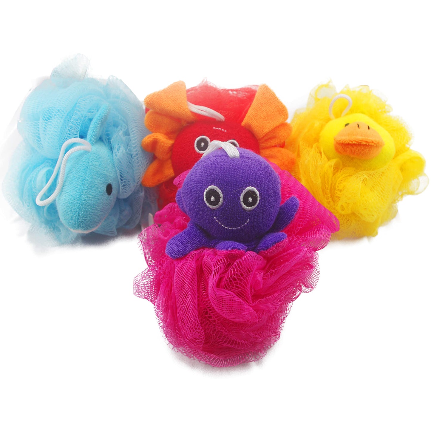 Loofah Exfoliating Shower Stuffed Sponge Pouf Mesh Brush with Animal Design - Bath Spa Puff Scrubber Ball - Body Poof for Man and Woman - Rich Foams Beauty & Personal Care Mr.Cui'shop