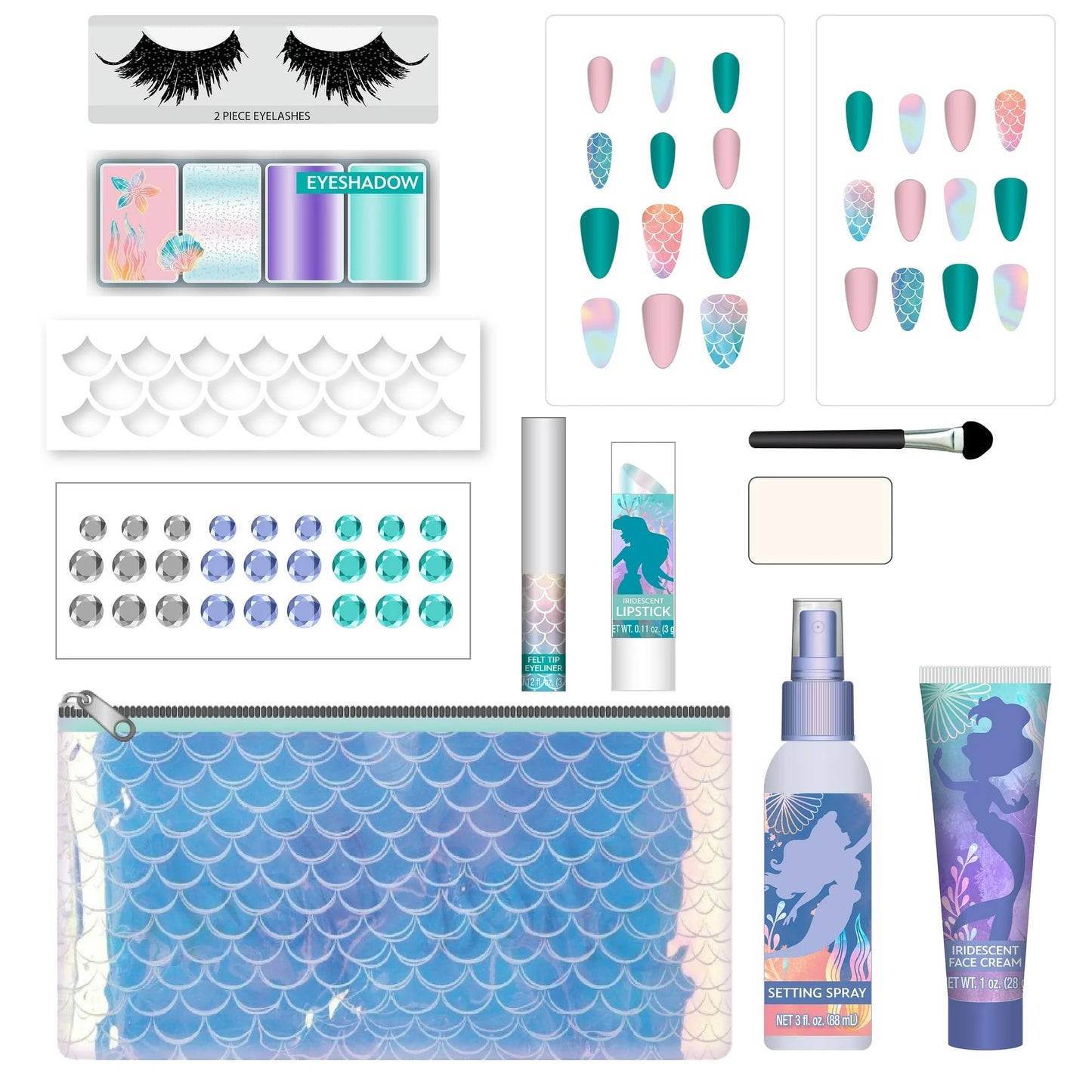 Disney Get The Look Cosmetic Kit Cosplay Halloween Costume Makeup Choose Cruella, Ariel. Jack Skellington (Ariel) Beauty & Personal Care Disney