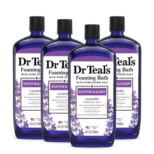 Dr Teal's Foaming Bath with Pure Epsom Salt, Soothe & Sleep with Lavender, 34 fl oz (Pack of 4) Beauty & Personal Care Dr Teal's