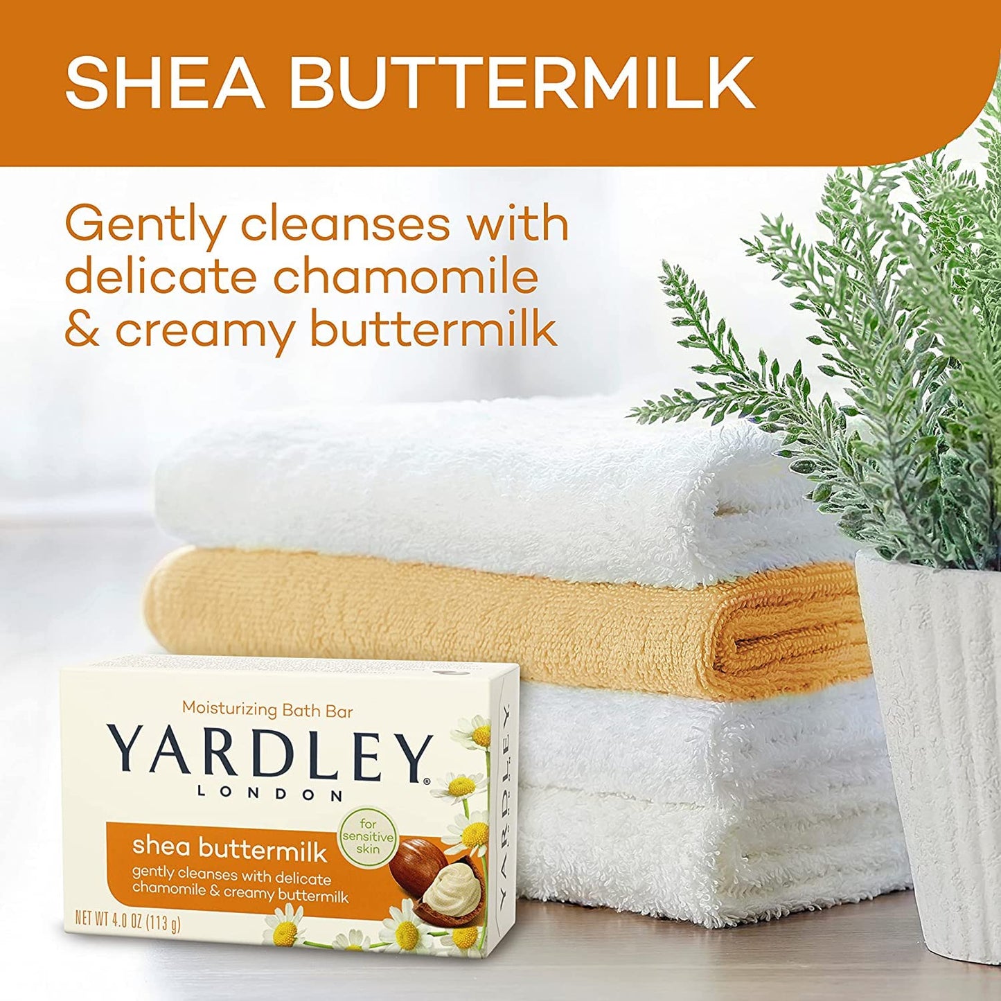 Yardley Shea Buttermilk Bath Bar 4oz 3 Pack Beauty & Personal Care Yardley