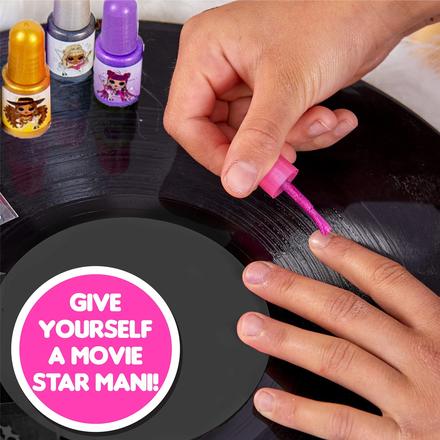 L.O.L. Surprise! O.M.G. 2-in-1 Lip & Nail Studio by Horizon Group USA, Double Feature Series, DIY Beauty Kit for Kids, Create 3 L.O.L. Surprise Lip Beauty & Personal Care L.O.L. Surprise!