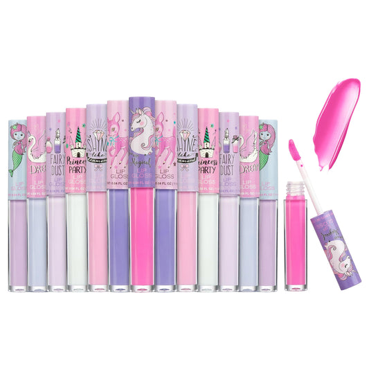 EXPRESSIONS 14pc Lip Gloss for Girls - Glossy Lip Gloss Tubes | Non Toxic Lip Gloss Set - Unicorn Princess Birthday Party Favors Kids Makeup Beauty & Personal Care EXPRESSIONS