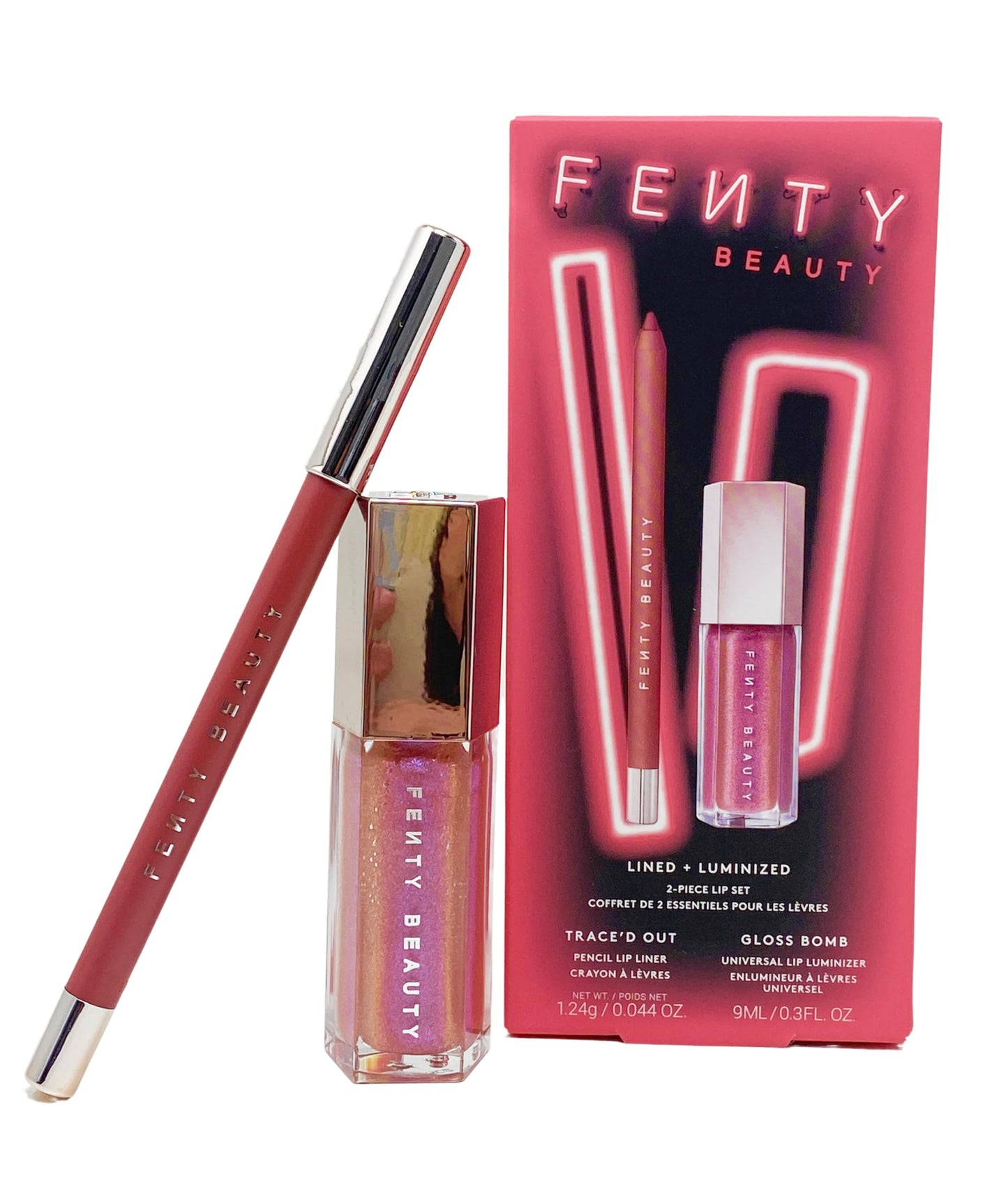 FENTY BEAUTY Lined + Luminized 2 piece Lip Set - Lip Liner (Riri) and Gloss Bomb (Grape Splash) Beauty & Personal Care FENTY BEAUTY