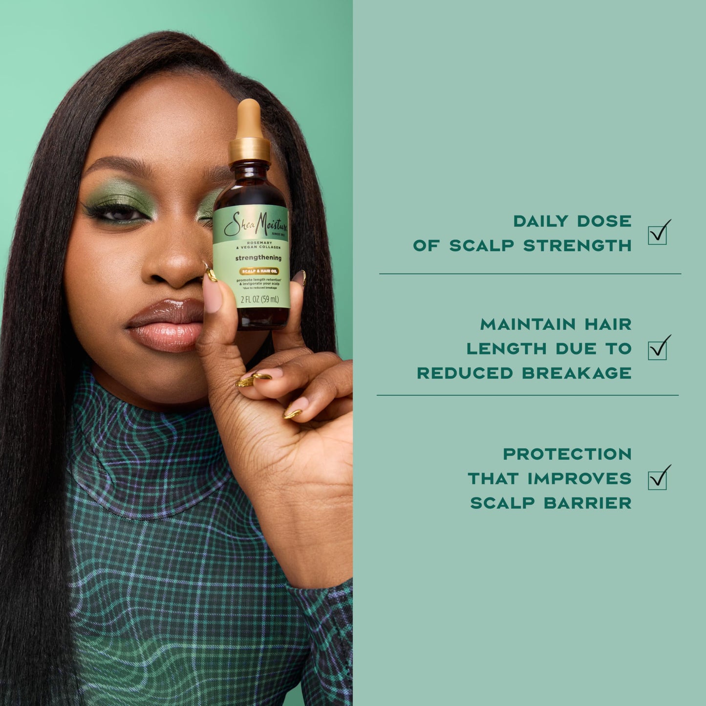 Shea Moisture Strengthening Scalp & Hair Oil Rosemary & Vegan Collagen To Protect The Scalp And Strengthen Hair With ScalpBoost Technology Beauty & Personal Care SheaMoisture