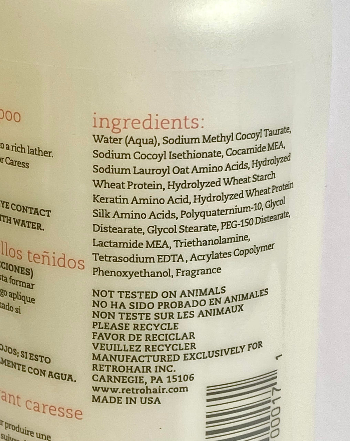 Retro Hair Color Caress Shampoo, 8.5 Fluid Ounce