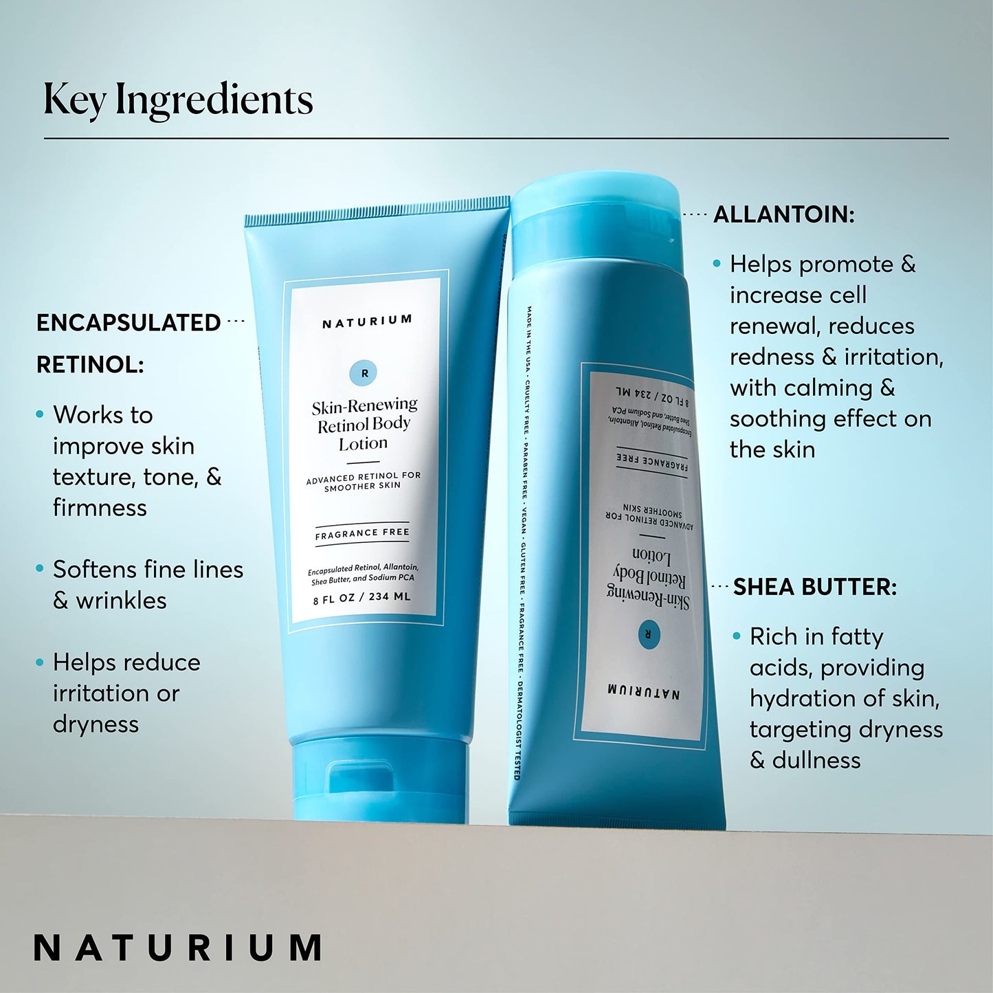 Naturium Skin-Renewing Retinol Body Lotion, Advanced Firming Anti-Aging Skin Care, with Encapsulated Retinol & Shea Butter, 8 oz Beauty & Personal Care Naturium