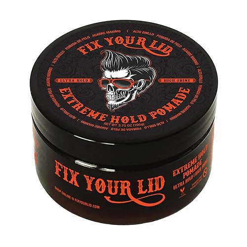 Fix Your Lid Extreme Hold Hair Pomade For Men - High Shine Water Based Hair Gel 3.75 oz - Easy To Wash Out Beauty & Personal Care Fix Your Lid