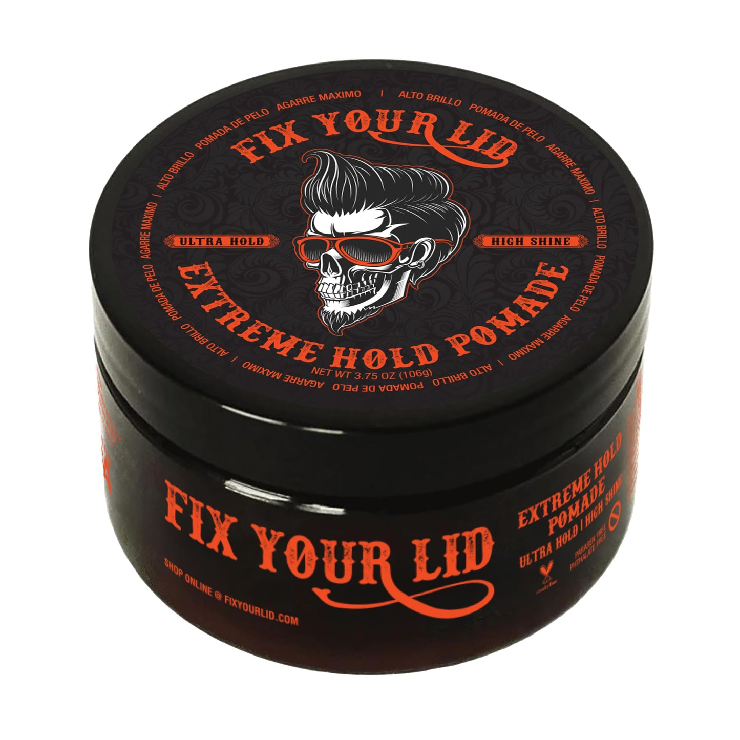 Fix Your Lid Extreme Hold Hair Pomade For Men - High Shine Water Based Hair Gel 3.75 oz - Easy To Wash Out Beauty & Personal Care Fix Your Lid
