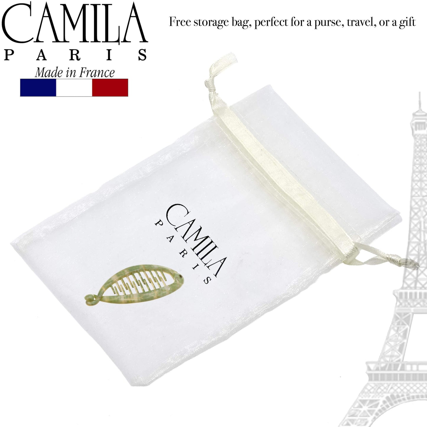 Camila Paris CP3107 French Extra Small Banana Clip Hair Comb for Fine Hair, Classic Banana Clips Hair for Thin Hair Ponytail Holder Interlocking Beauty & Personal Care Camila