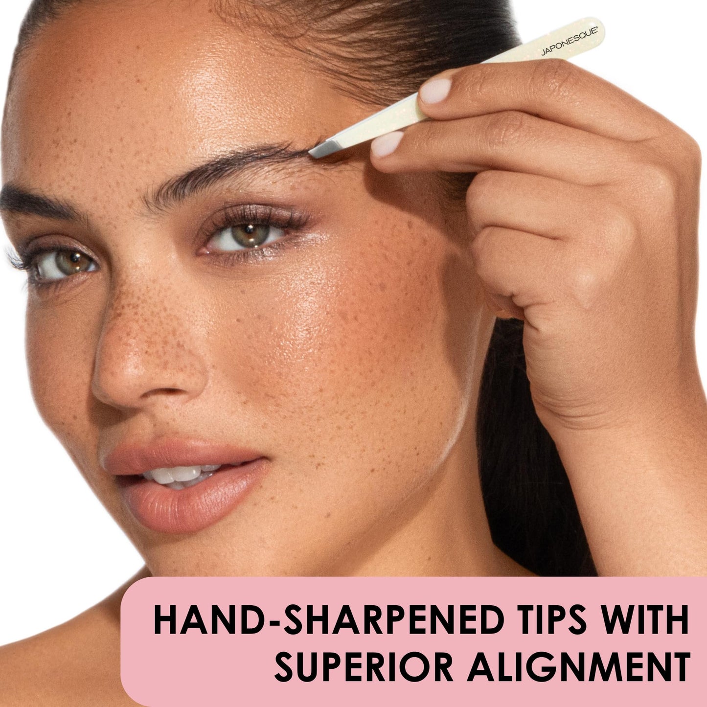 JAPONESQUE Pointed & Slant Tweezers Natural Shimmer Set, Precision Crafted, Hand Sharpened Tips for Shaping and Defining Brows Beauty and Personal Care JAPONESQUE