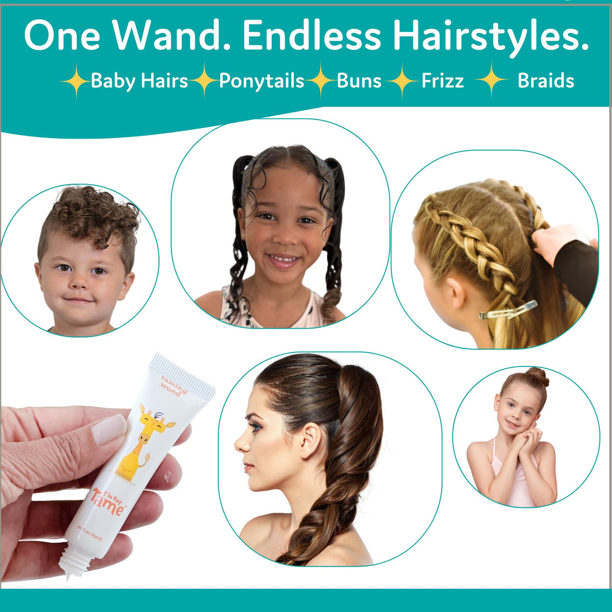 T is for Tame Hair Taming Cream Wand for Frizz, Flyaways & Bedhead