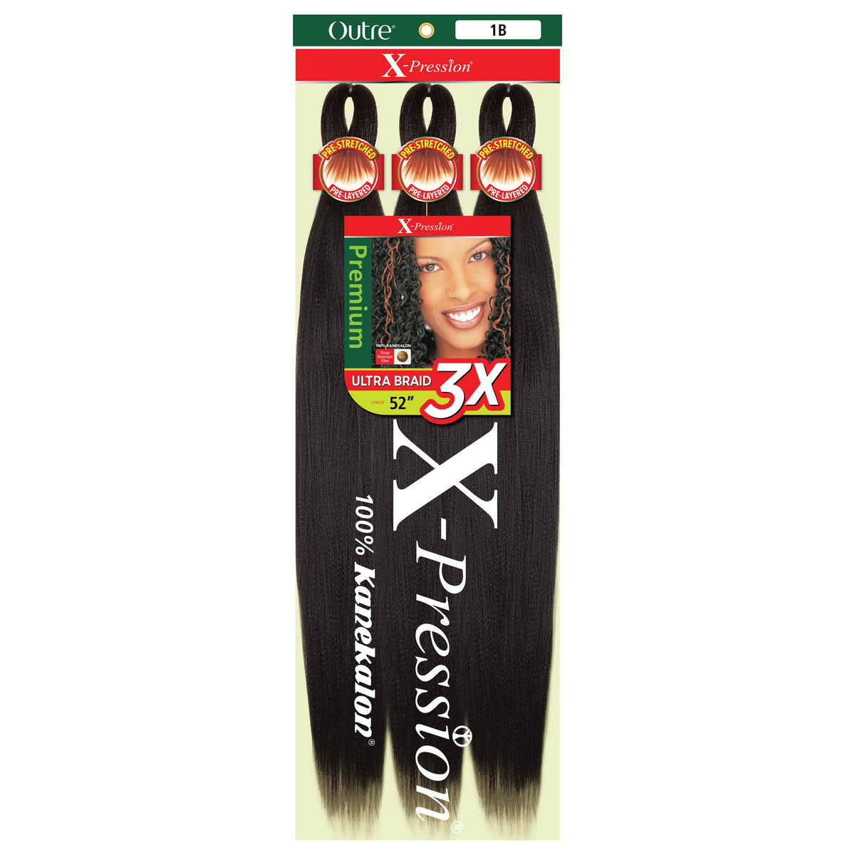 Outre X-Pression Braid - Pre Stretched Braid 52" 3X (3 Pack, DARK BROWN 2)