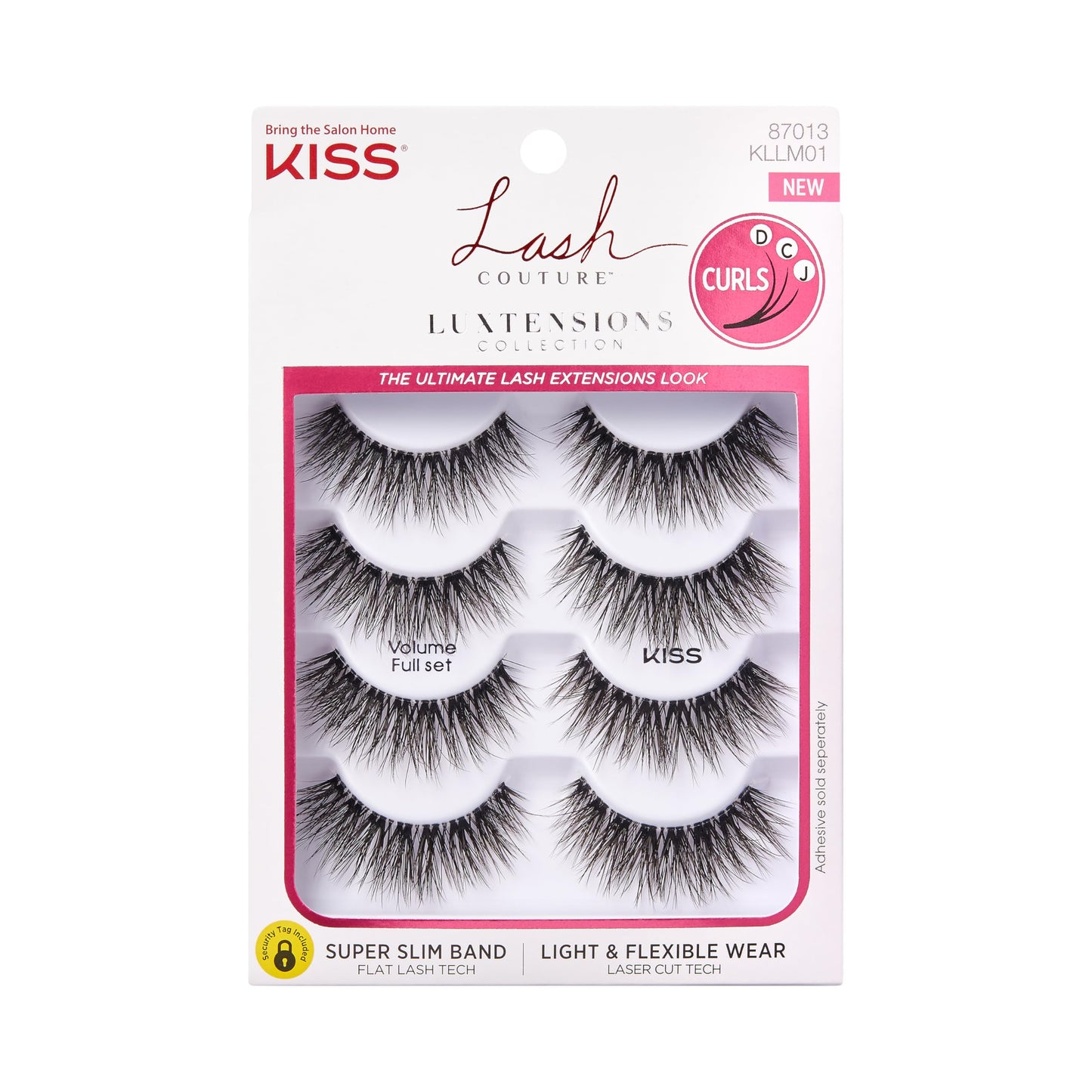 KISS Lash Couture Luxtensions Collection False Eyelashes Multipack, 'Volume Full Set', 14 mm, Super Slim Band, Light & Flexible Wear, Flat Lash Beauty & Personal Care KISS