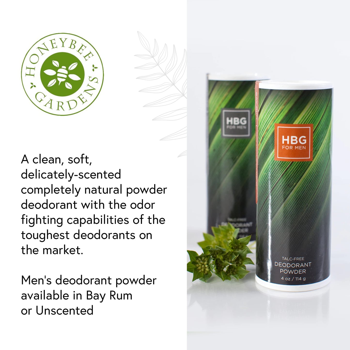 Honeybee Gardens Bay Rum Deodorant Powder for Men - Talc-Free & Aluminum-Free Body Powder with Baking Soda, Cornstarch & Arrowroot, Multi-Use Powder Beauty and Personal Care Honeybee Gardens