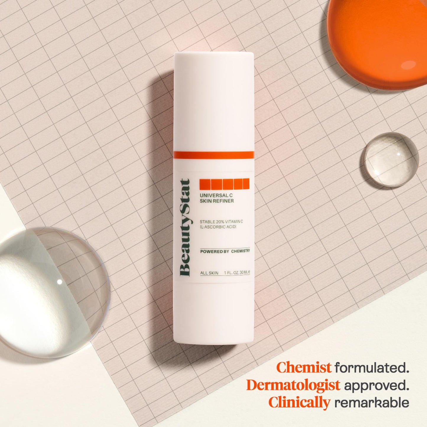 BeautyStat Universal C Serum - 20% Pure Vitamin C with Collagen-Boosting Peptides and Hyaluronic Acid to Brighten, Firm, and Strengthen Skin (30ml) Beauty & Personal Care BeautyStat