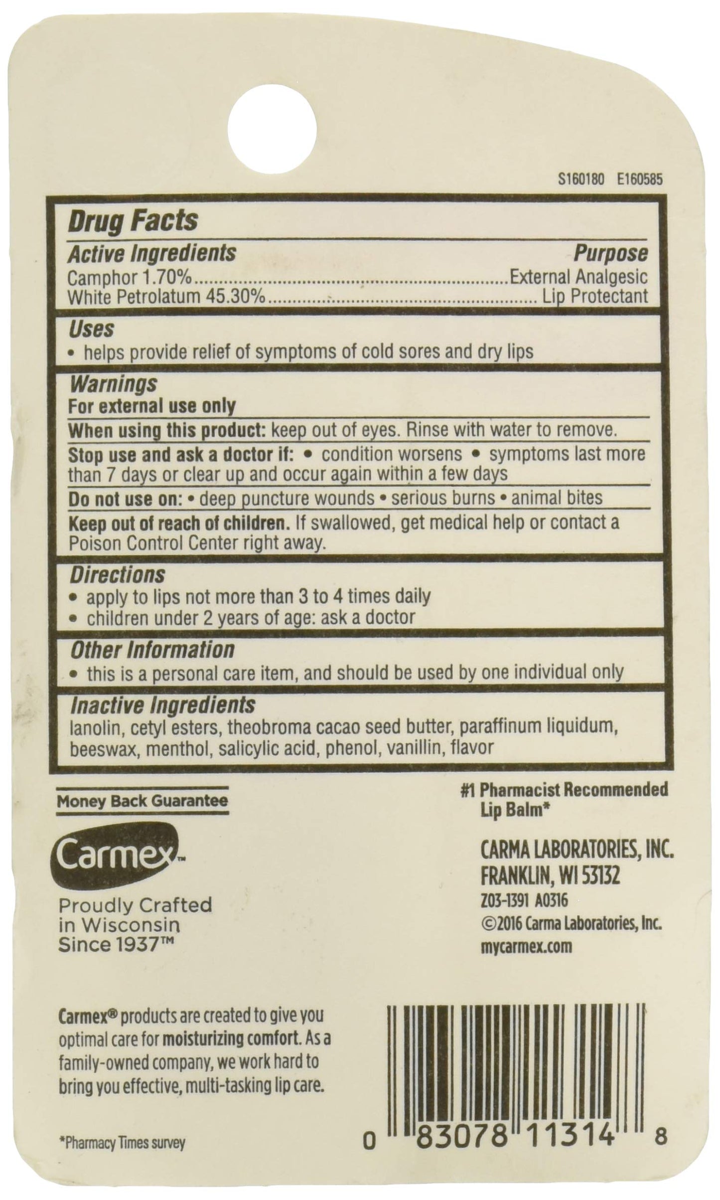 Carmex Classic Lip Balm Medicated, 1 Count Beauty and Personal Care Carmex