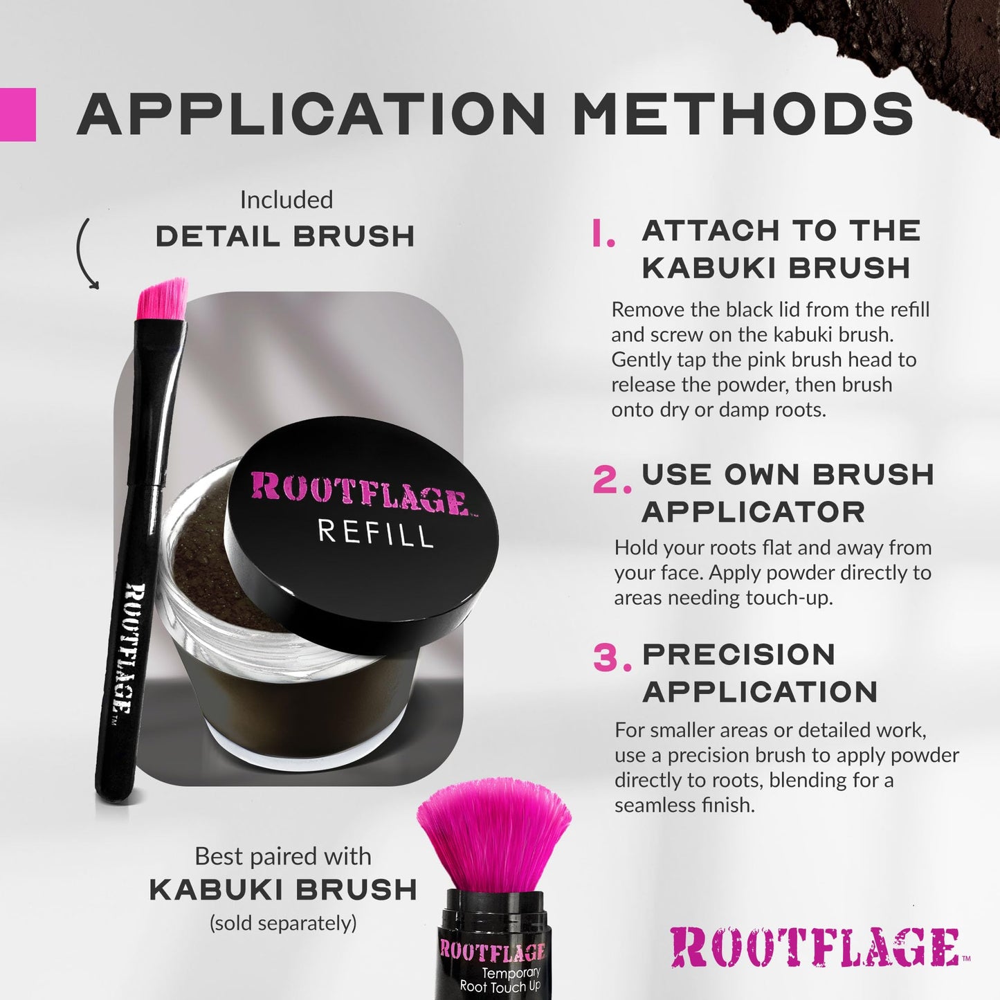 Rootflage Temporary Root Touch Up Refill (08 Brown/Black) Beauty & Personal Care Rootflage