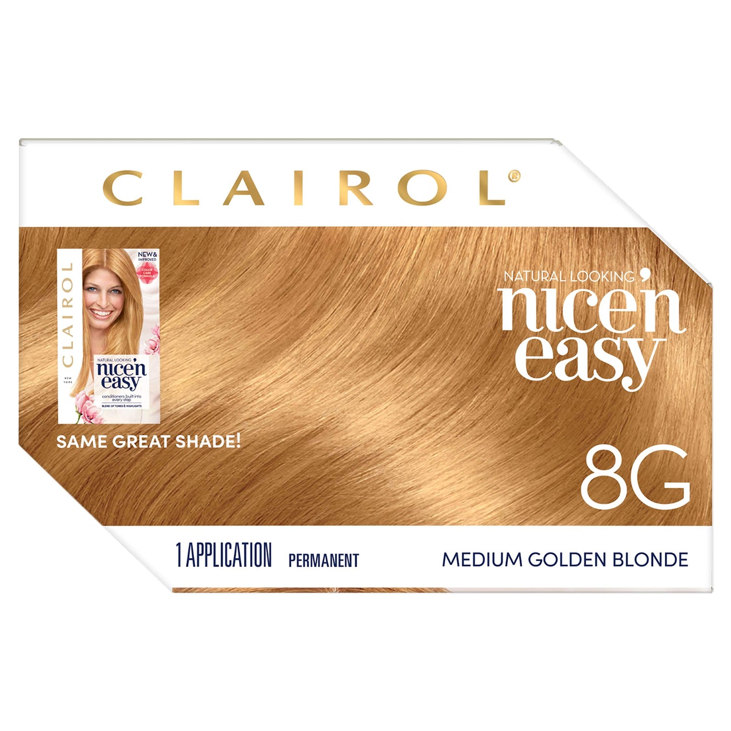 Clairol Nice'n Easy Permanent Hair Dye, 8G Medium Golden Blonde Hair Color, 3 Count Beauty & Personal Care Clairol