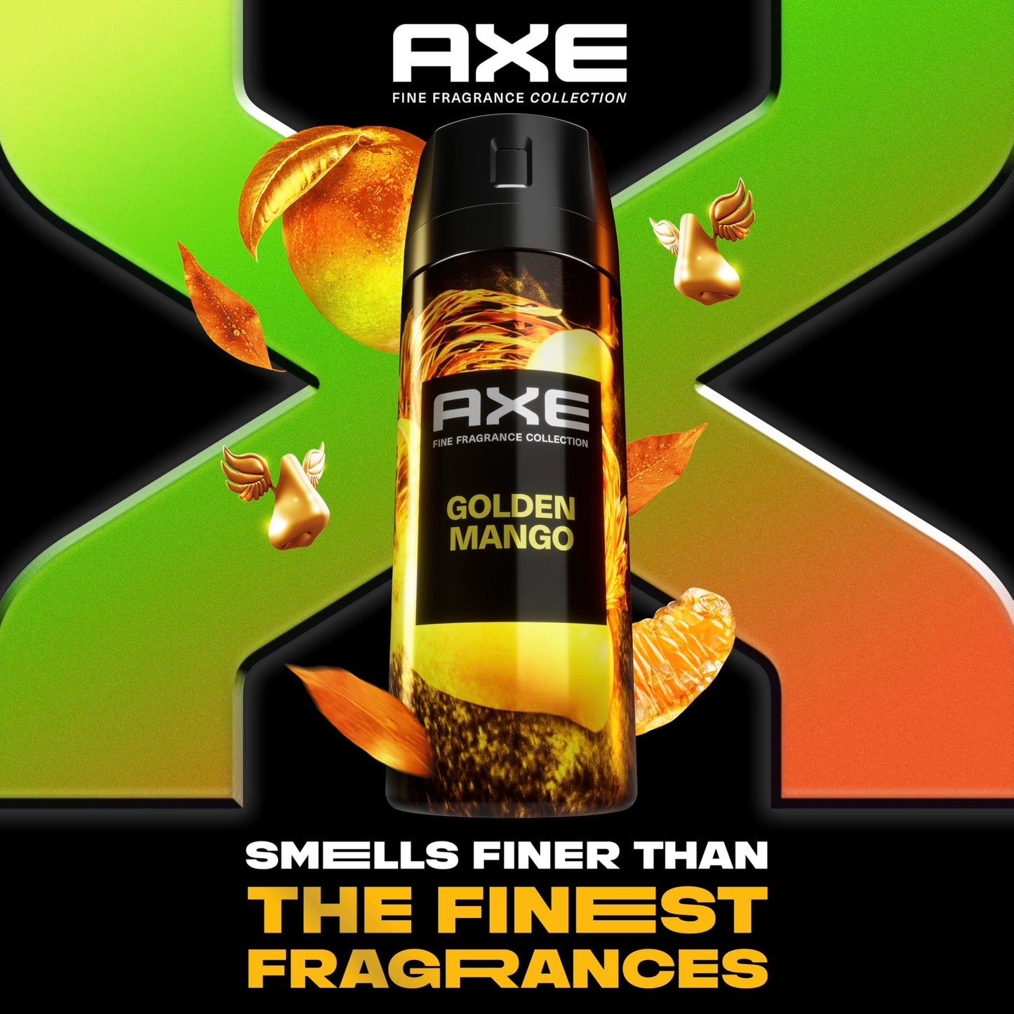 AXE Fine Fragrance Collection Premium Deodorant Body Spray for Men Golden Mango With 72H Odor Protection and Freshness Infused with Mango, Mandarin Beauty and Personal Care AXE